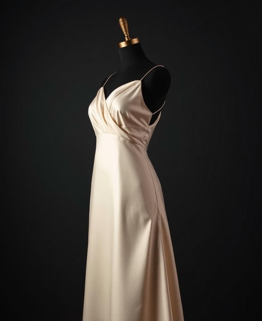 Ivory Silk Evening Dress